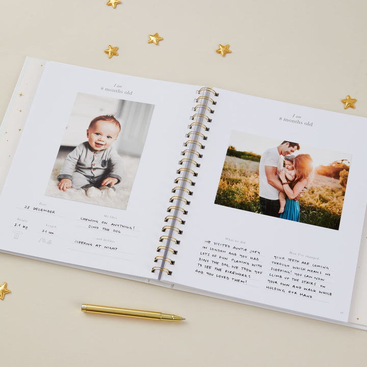 My Baby Book - Baby Memory Book - White