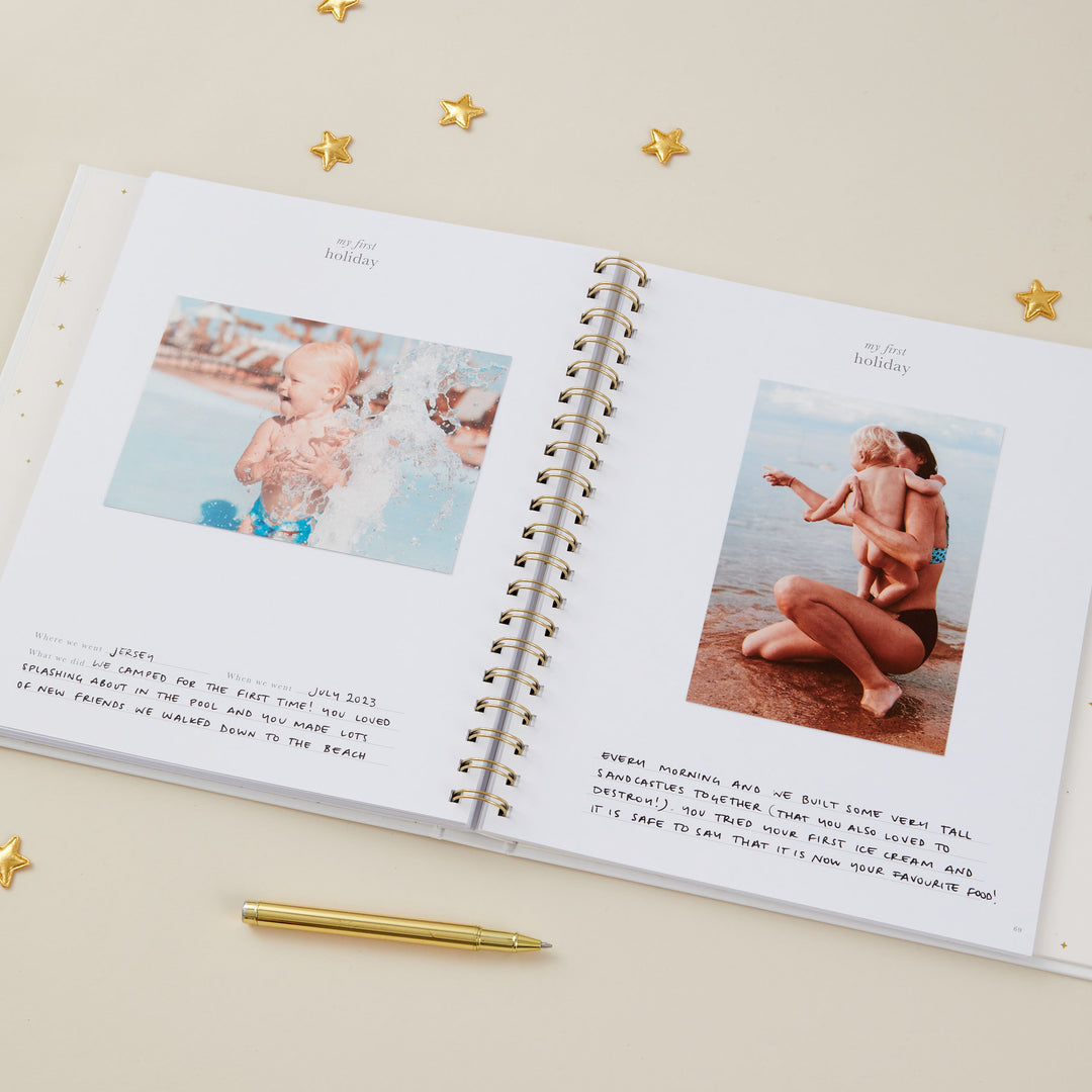 My Baby Book - Baby Memory Book - White