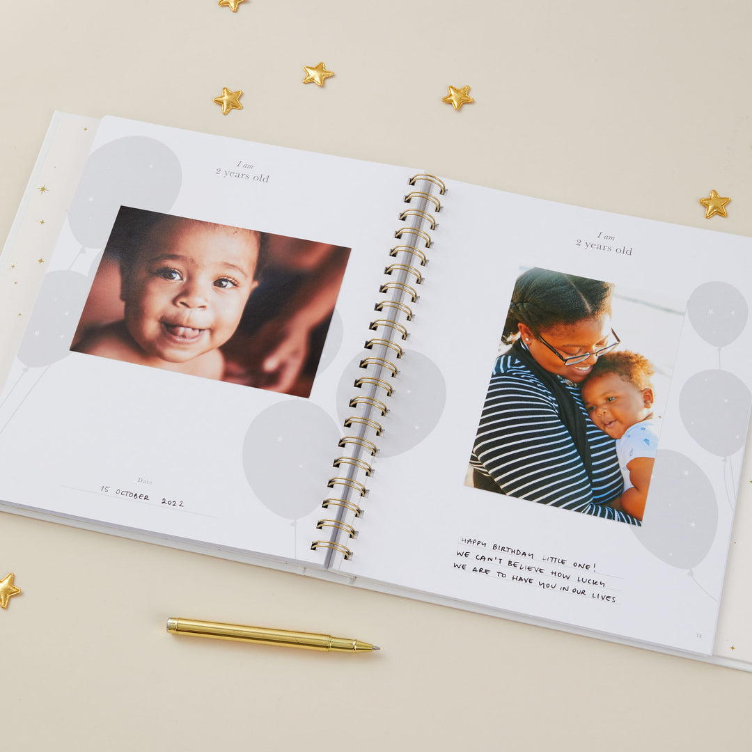 My Baby Book - Baby Memory Book - White