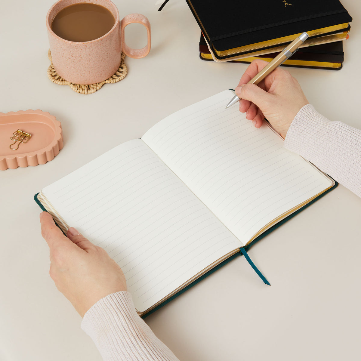 Luxury Notebook Journal Juniper Green Cloth