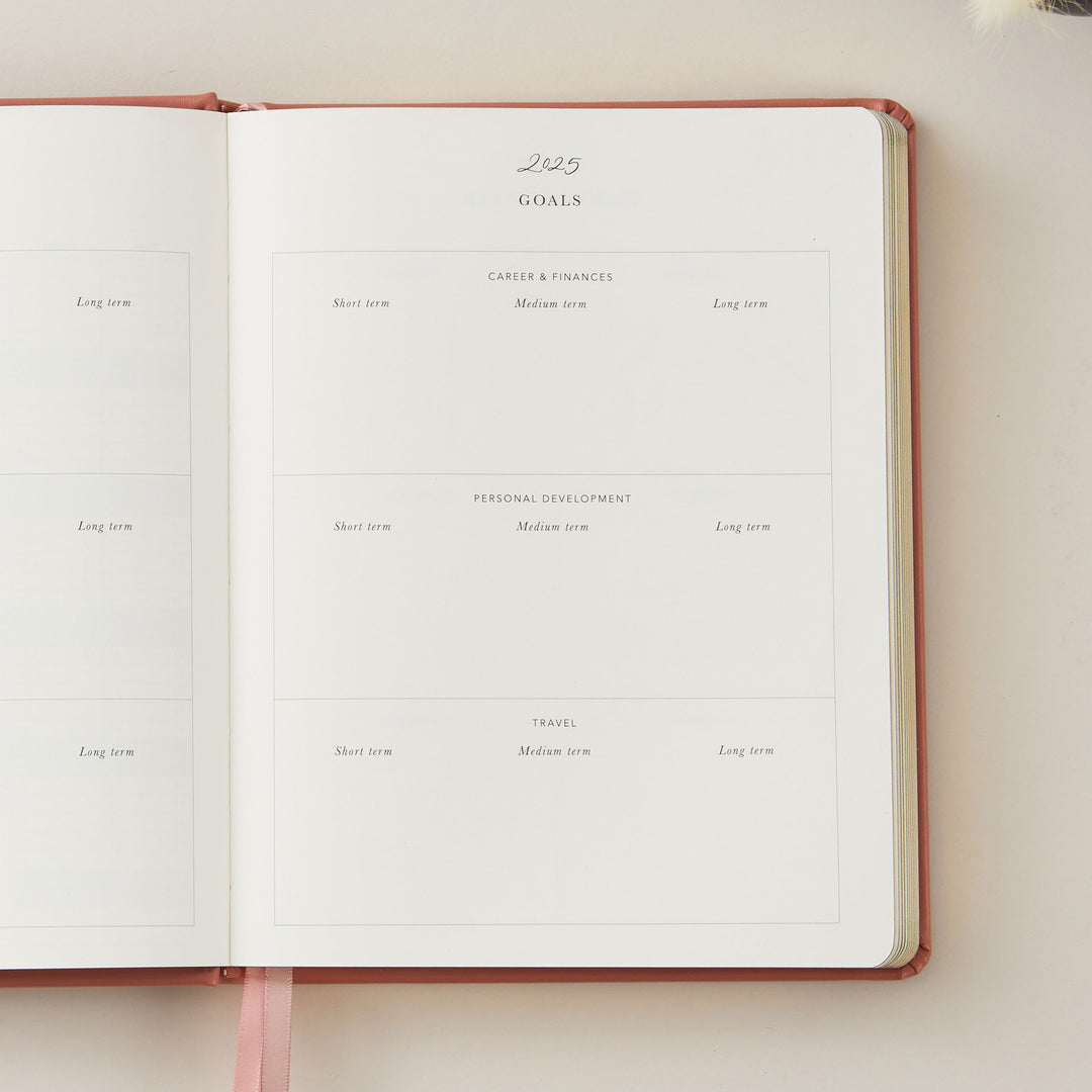2025 planner featuring a vertical weekly layout, with balanced, equal space for all days of the week.