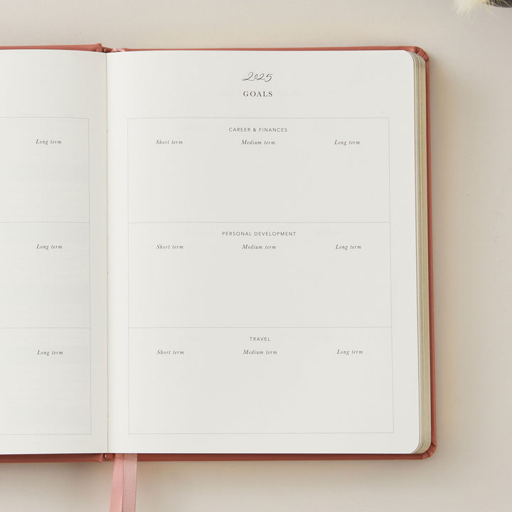 2025 planner featuring a vertical weekly layout, with balanced, equal space for all days of the week.