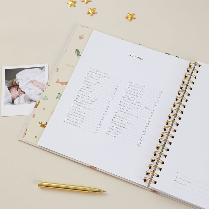 My Baby Book - Baby Memory Book - Sea Friends