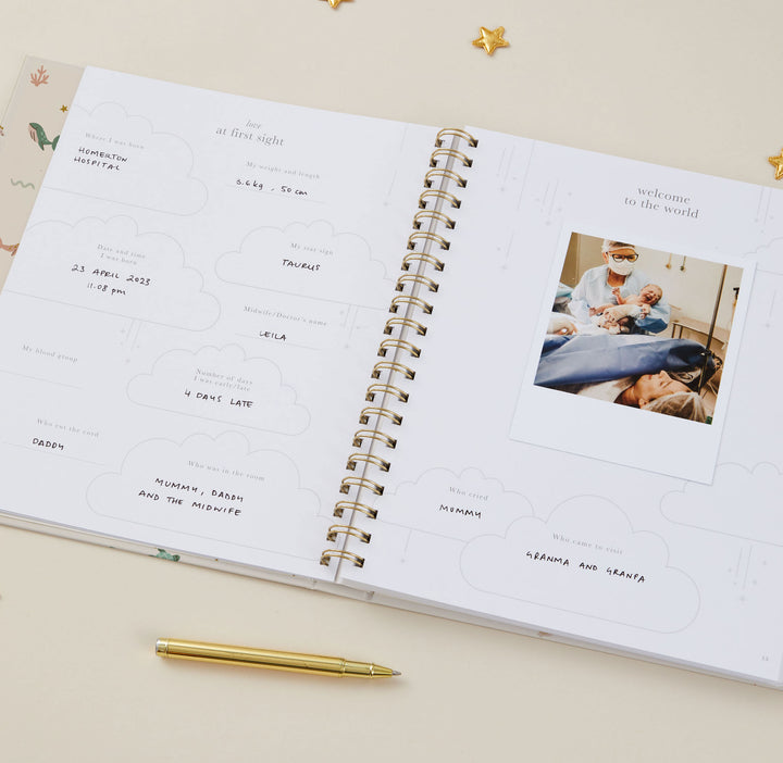 My Baby Book - Baby Memory Book - Sea Friends