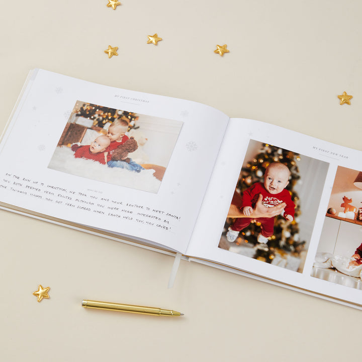 Baby memory book - Blush and Gold Foil with Gilded Edges