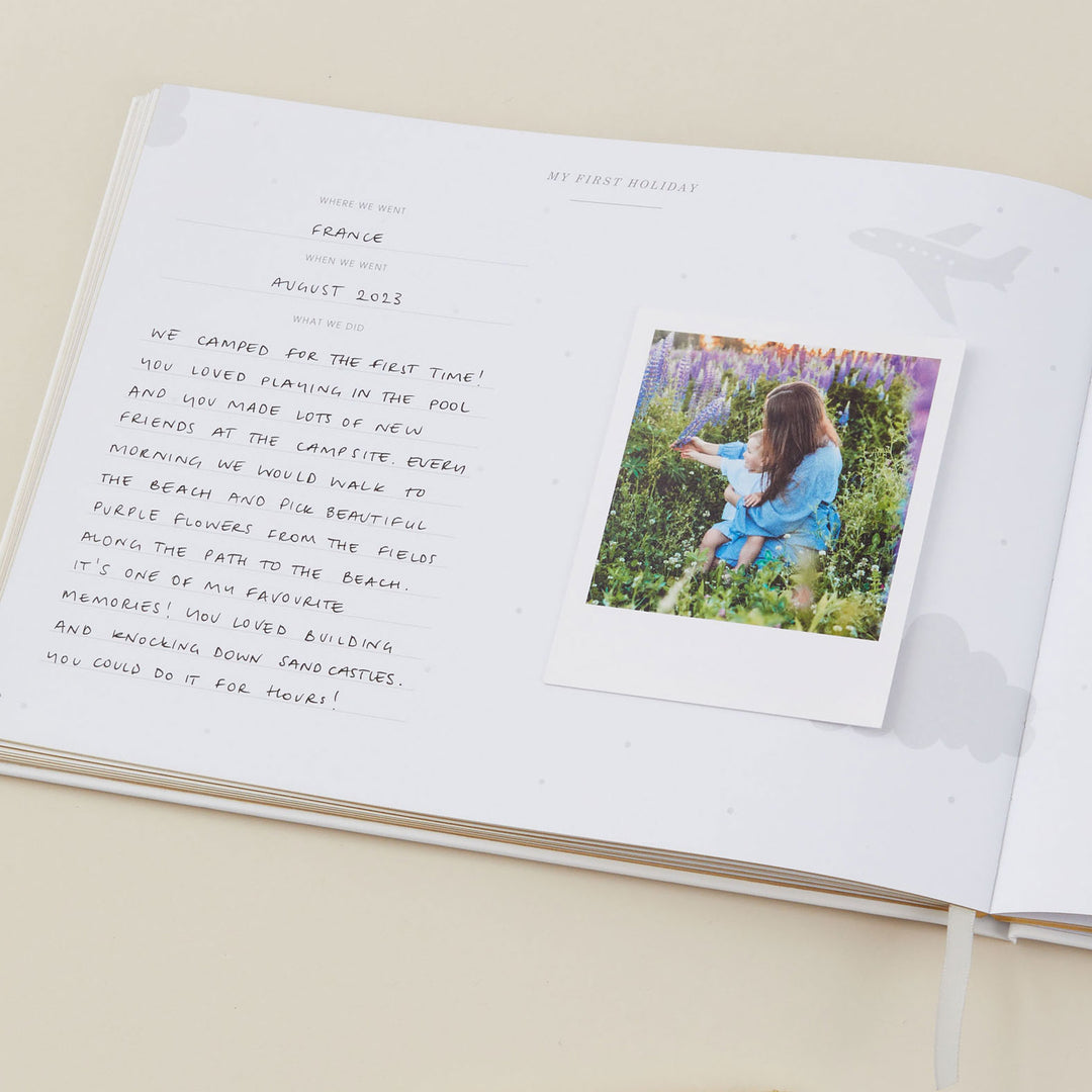 Baby memory book - Blush and Gold Foil with Gilded Edges