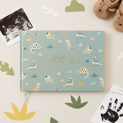 Gender neutral baby memory book with delicate, pastel designs
