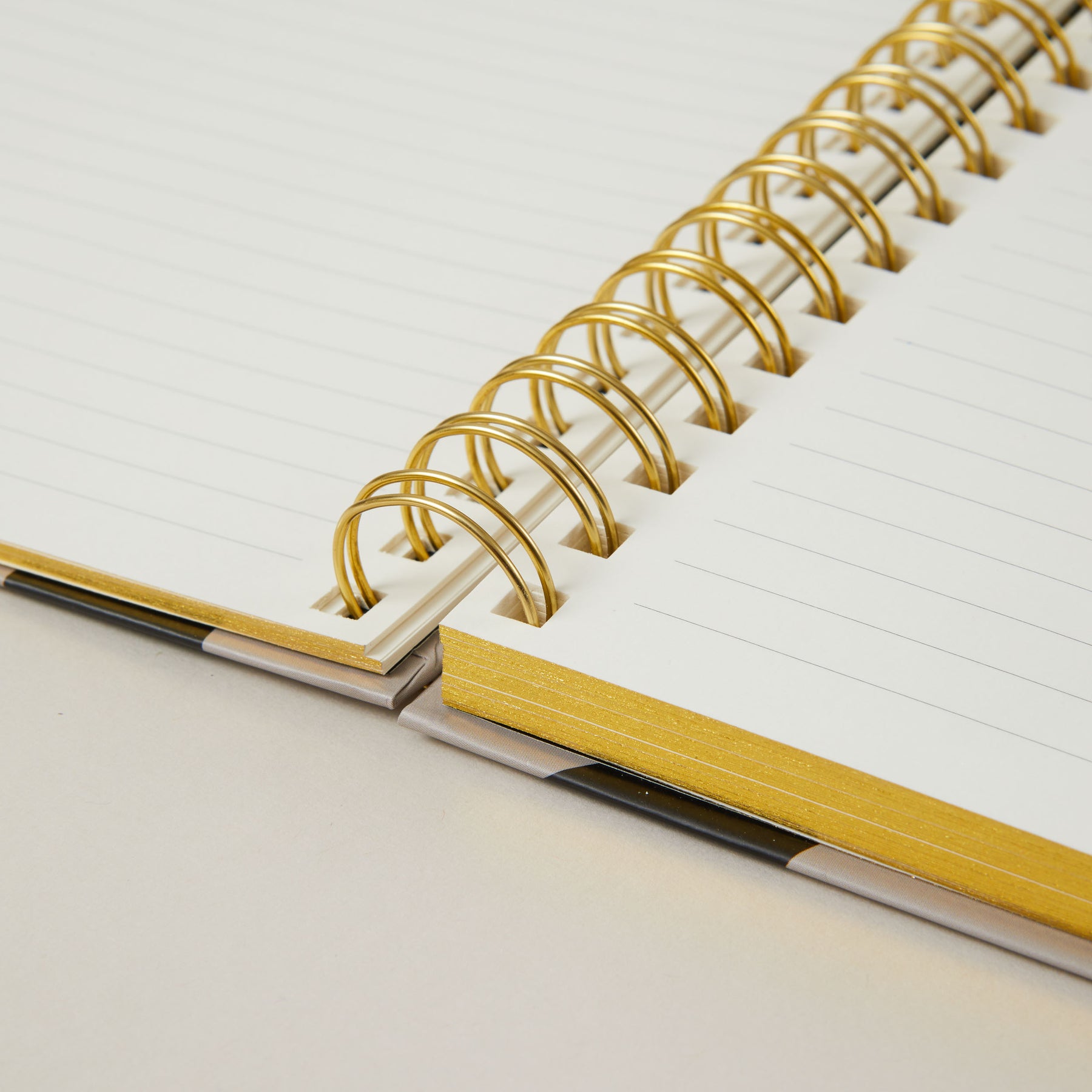 Notebook With Golden Line Luxury Notebook Curve Minimalist Lined Pages with Spiral – Blush and Gold