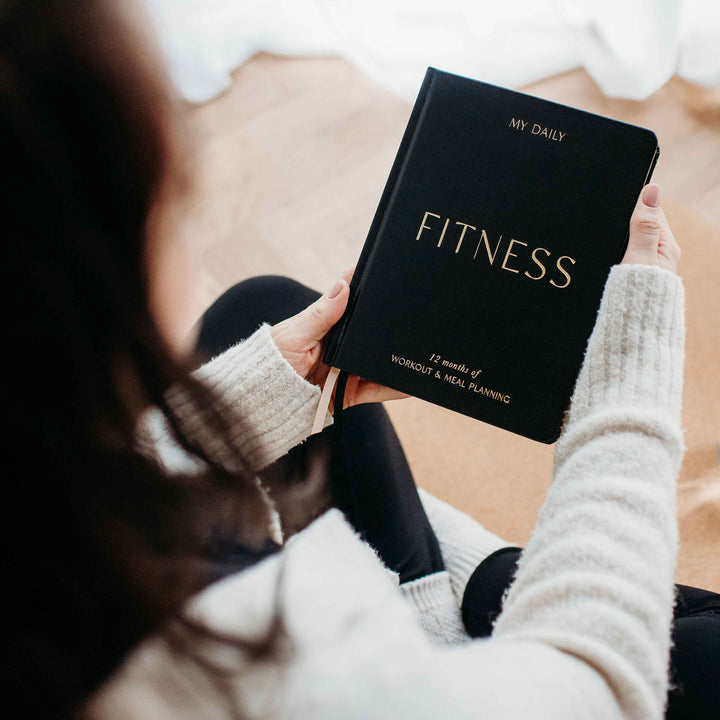 My Daily Fitness Planner -  Workout and Meal Planner (Black Vegan Leather)