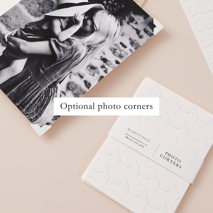 Photo corners for photo albums, ideal for securely attaching and preserving photos while adding a decorative touch.