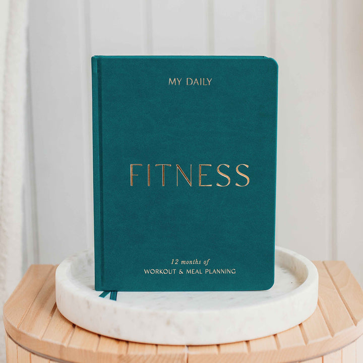 My Daily Fitness Planner -  Workout and Meal Planner (Forest) - Green Vegan Leather