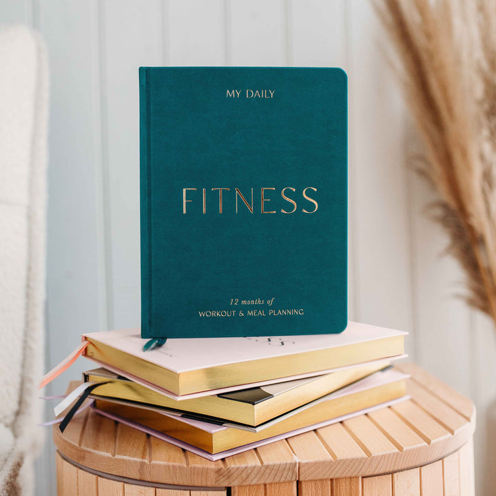 My Daily Fitness Planner -  Workout and Meal Planner (Forest) - Green Vegan Leather