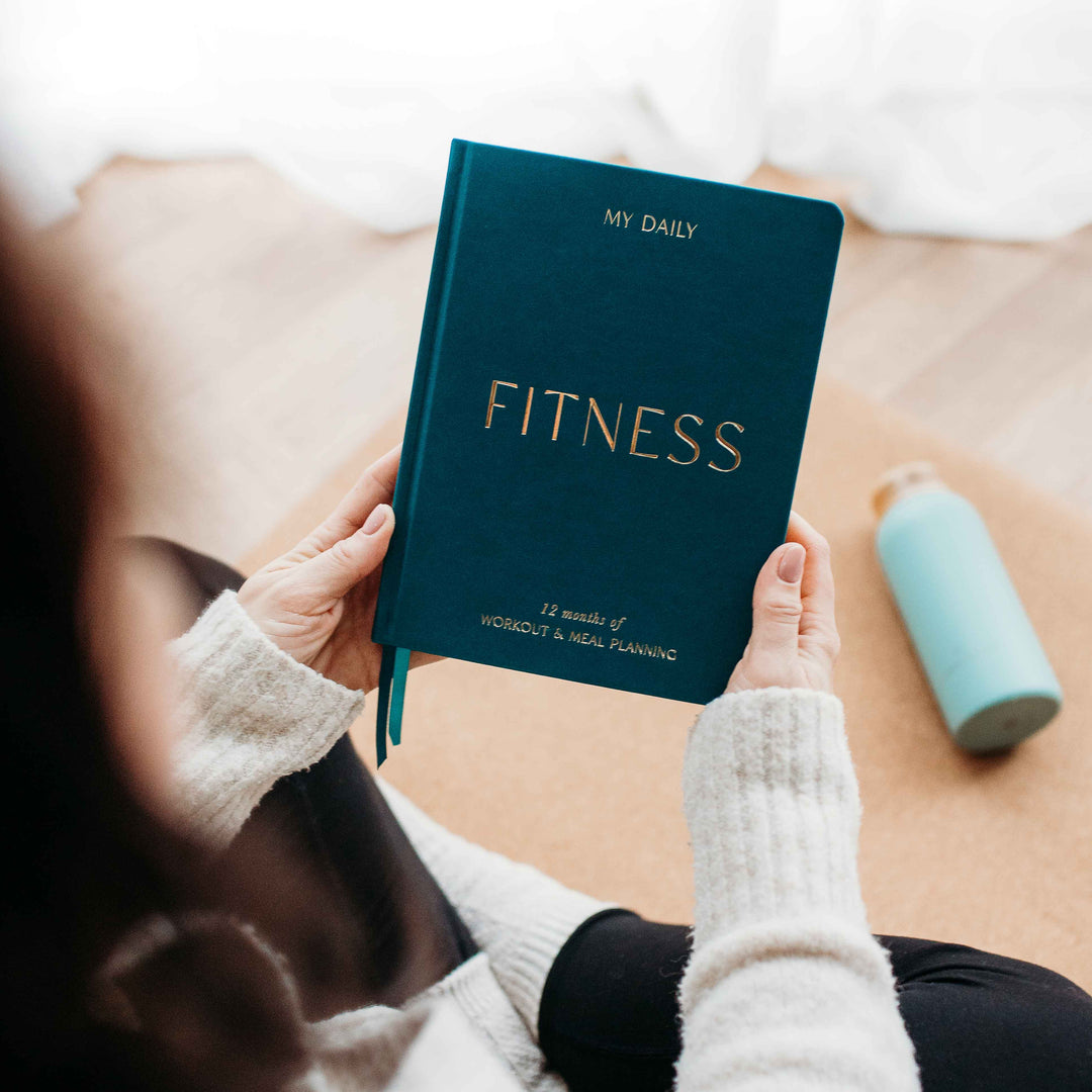 My Daily Fitness Planner -  Workout and Meal Planner (Forest) - Green Vegan Leather