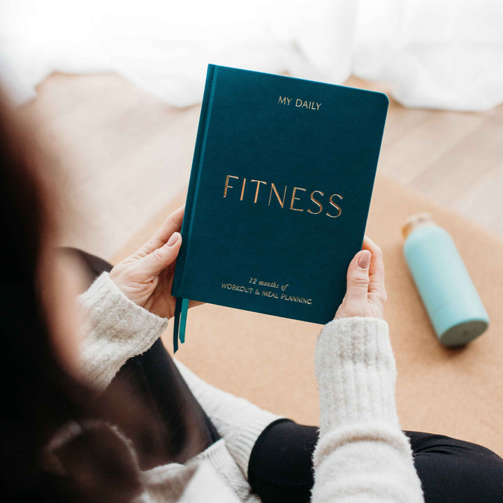 My Daily Fitness Planner -  Workout and Meal Planner (Forest) - Green Vegan Leather