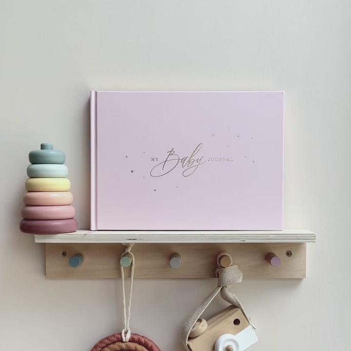 Baby memory book - Blush and Gold Foil with Gilded Edges