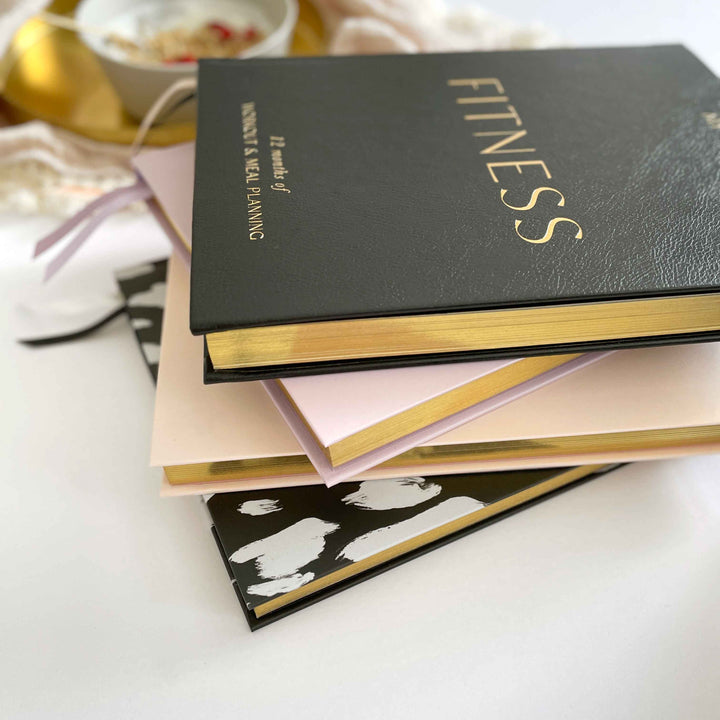 My Daily Fitness Planner -  Workout and Meal Planner (Black Vegan Leather)
