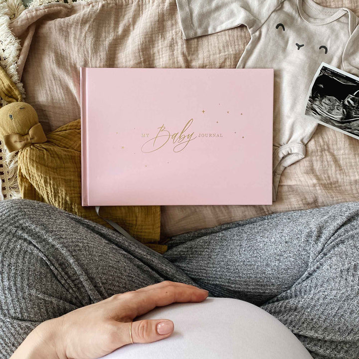 Baby memory book - Blush and Gold Foil with Gilded Edges
