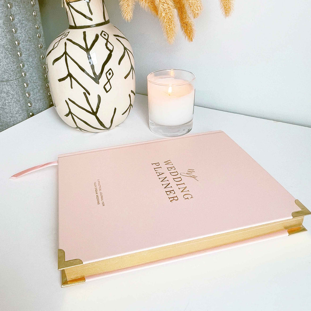 Blush and Gold Foil Luxury Wedding Planner Book with Gilded Edges
