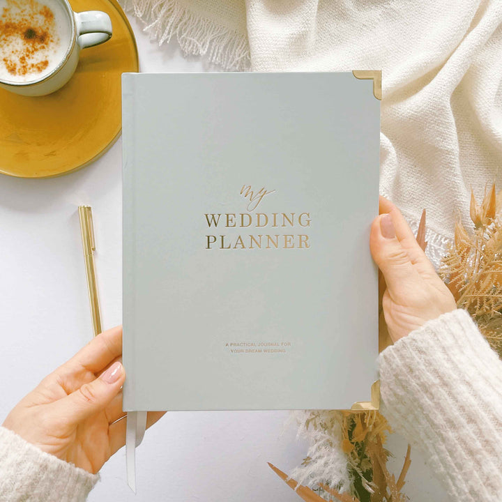 Luxury Wedding Planner Book - Grey and Gold Foil with Gilded Edges