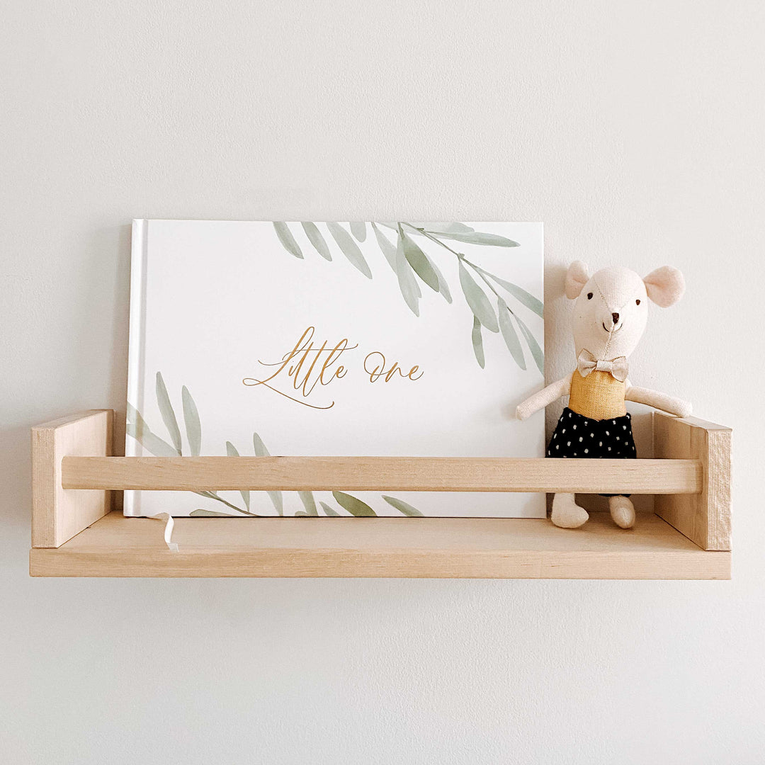 Baby memory book - Olive and Gold Foil with Gilded Edges