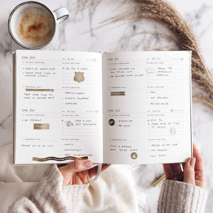 My Daily Self-Care Journal -  Wellness Journal (Almond)